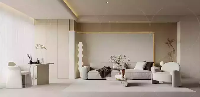 WABI SABI STYLE 3D Living Area 0018 3D model