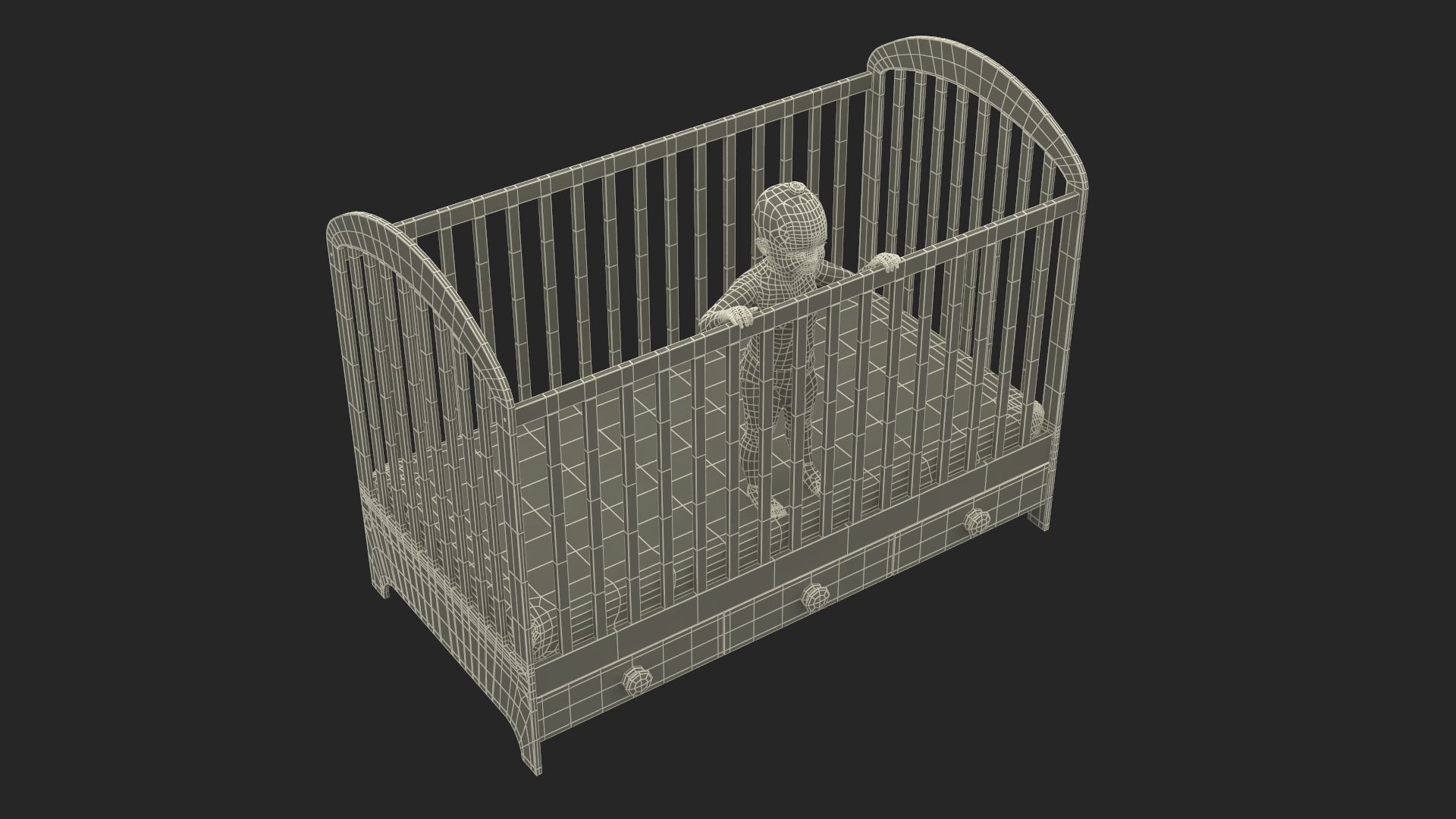 Little Girl in Bed Standing Fur 3D model_19