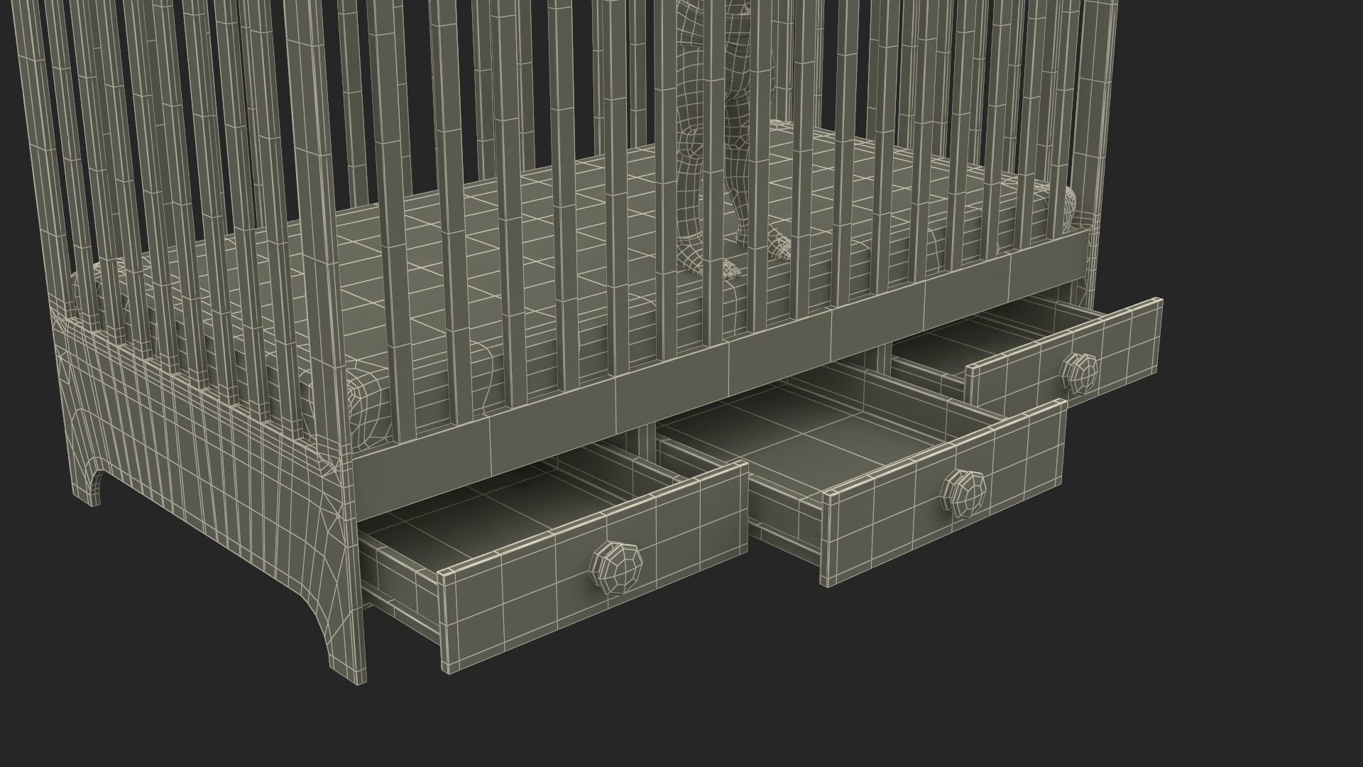 Little Girl in Bed Standing Fur 3D model_23