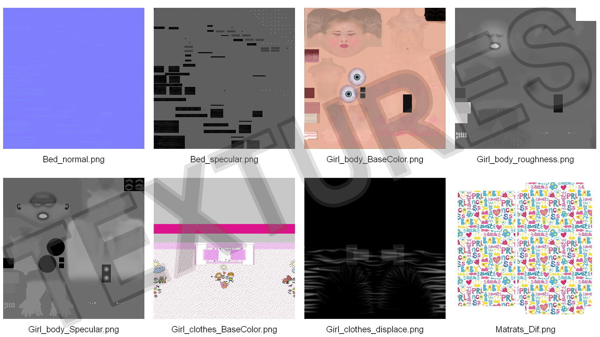 Little Girl in Bed Standing Fur 3D model_17