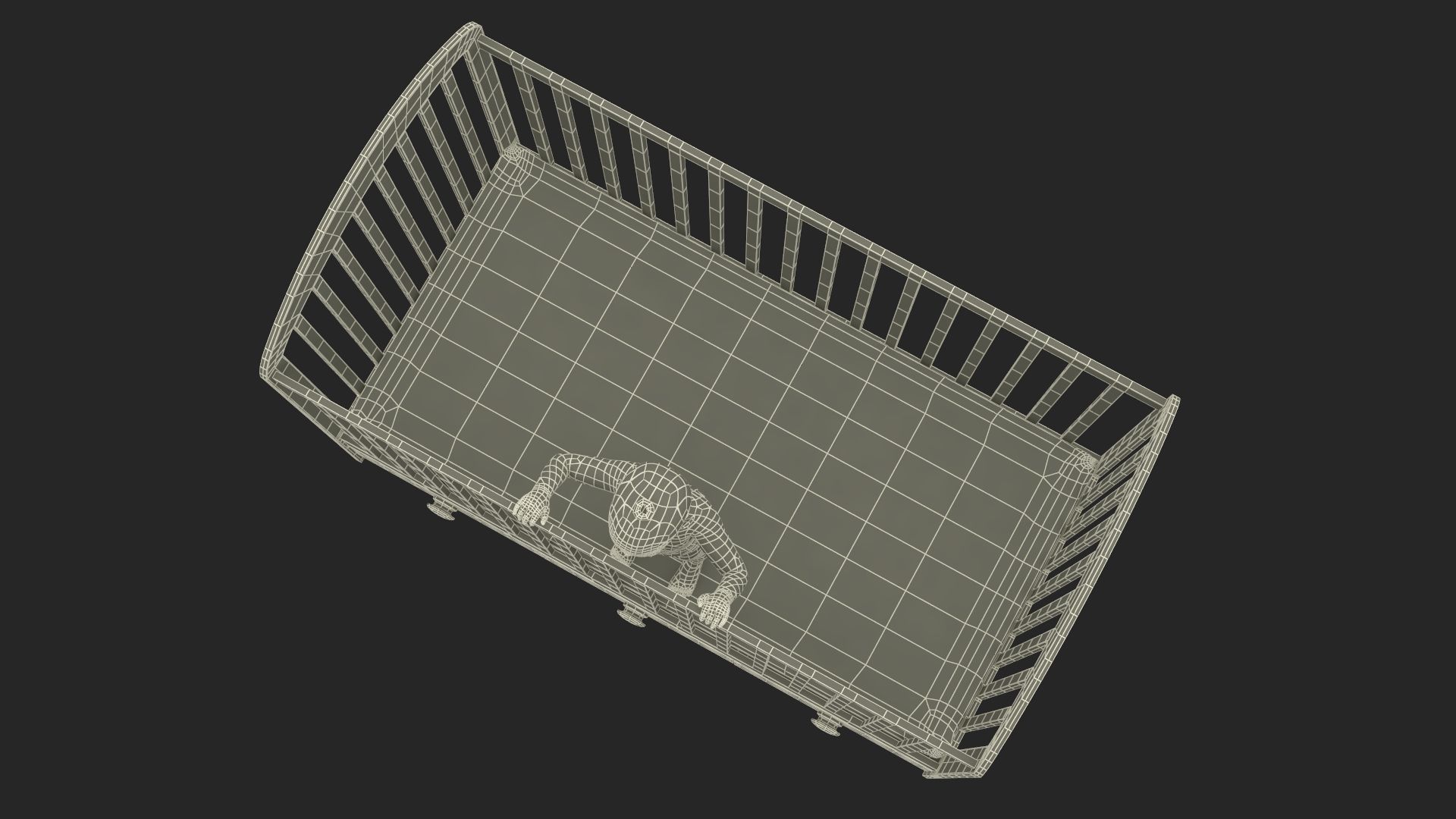 Little Girl in Bed Standing Fur 3D model_22