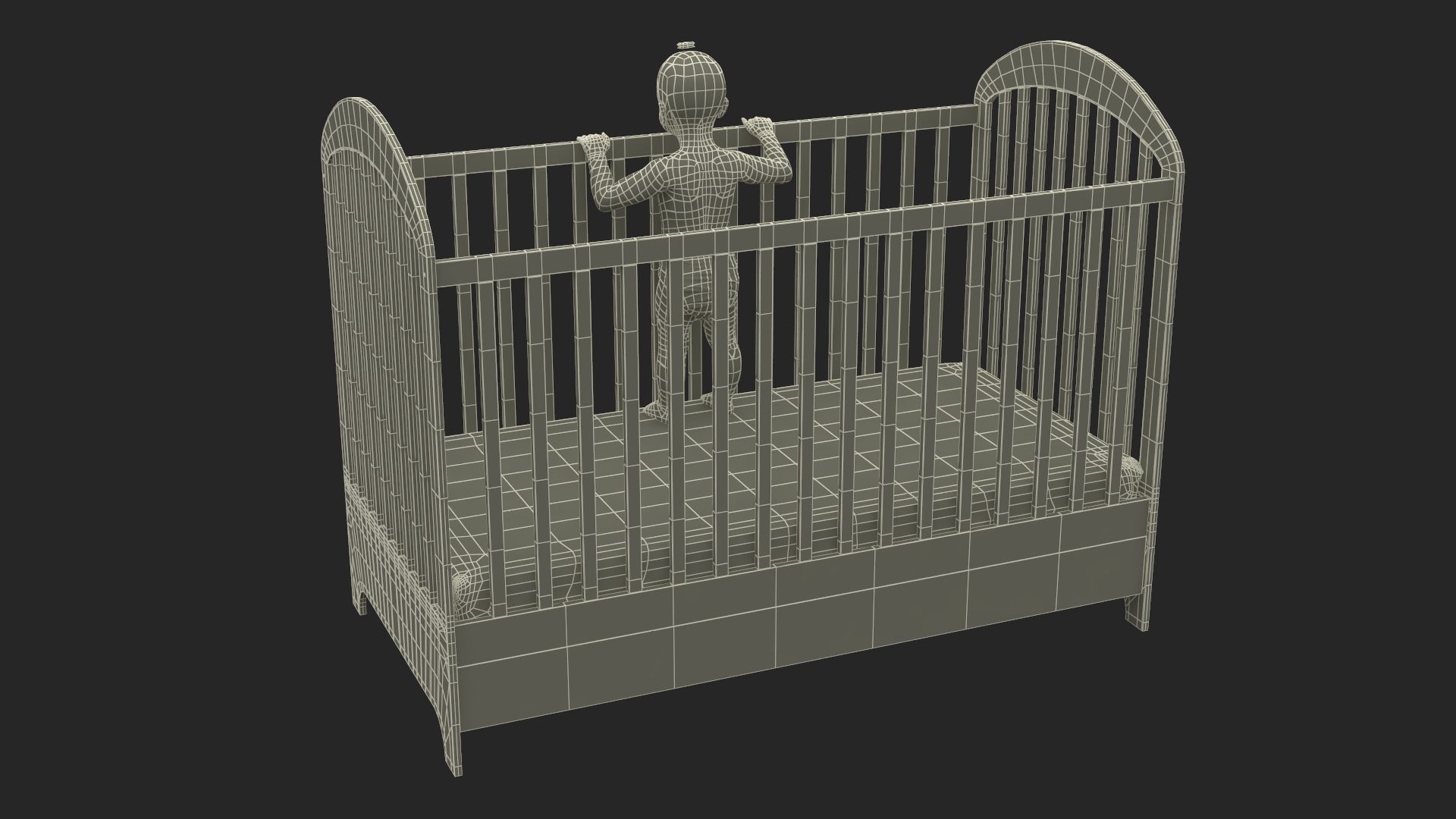 Little Girl in Bed Standing Fur 3D model_21