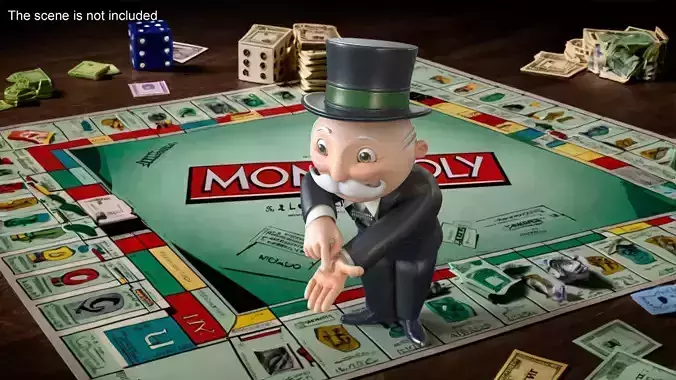 Mr Monopoly Trading Pose for 3D Print 3D print model