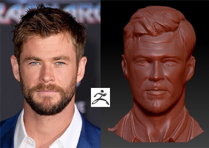 Thor Inspired 3D Sculpt - Heroic Chris Hemsworth Likeness 3D model
