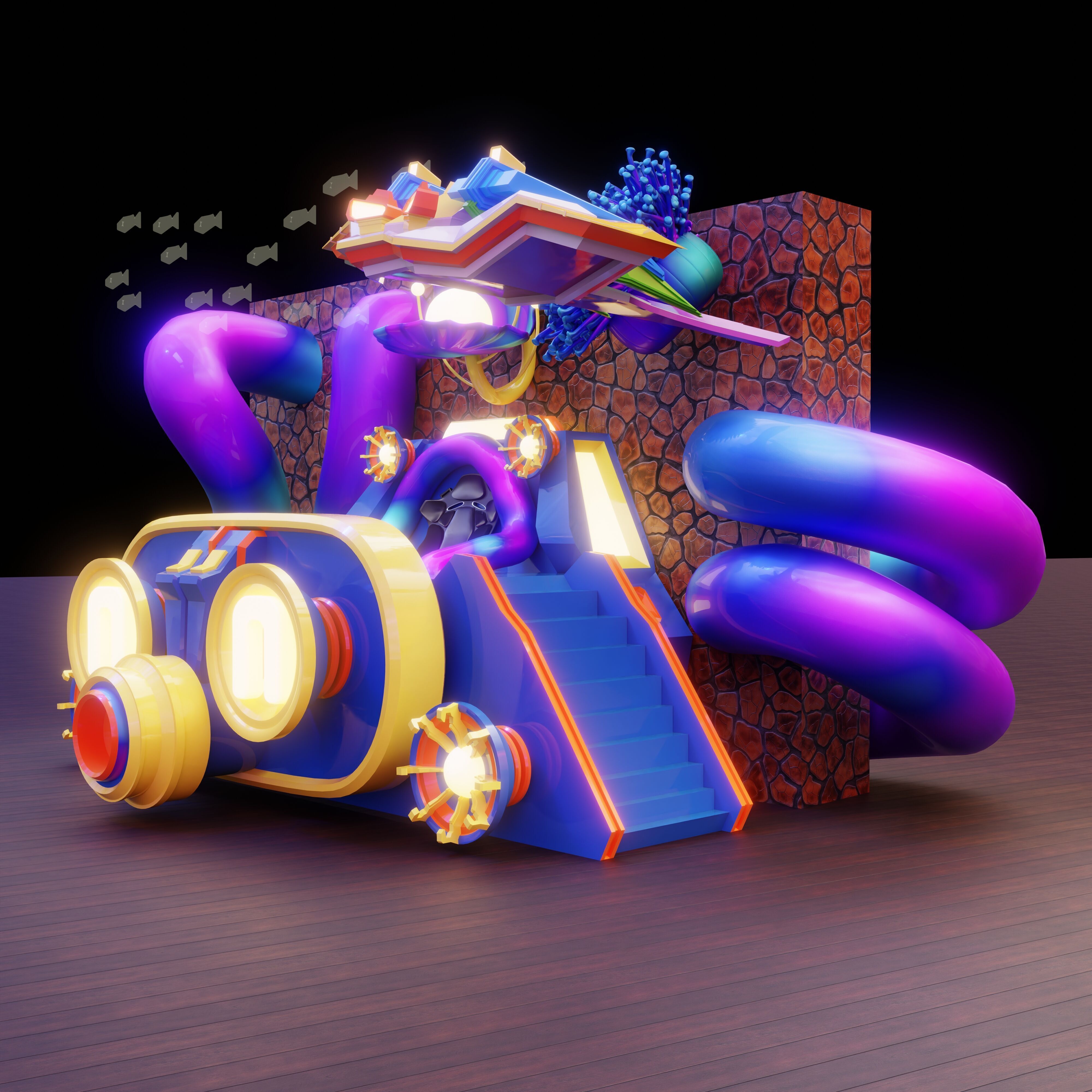 Octopus entertainment facilities 3D model_2