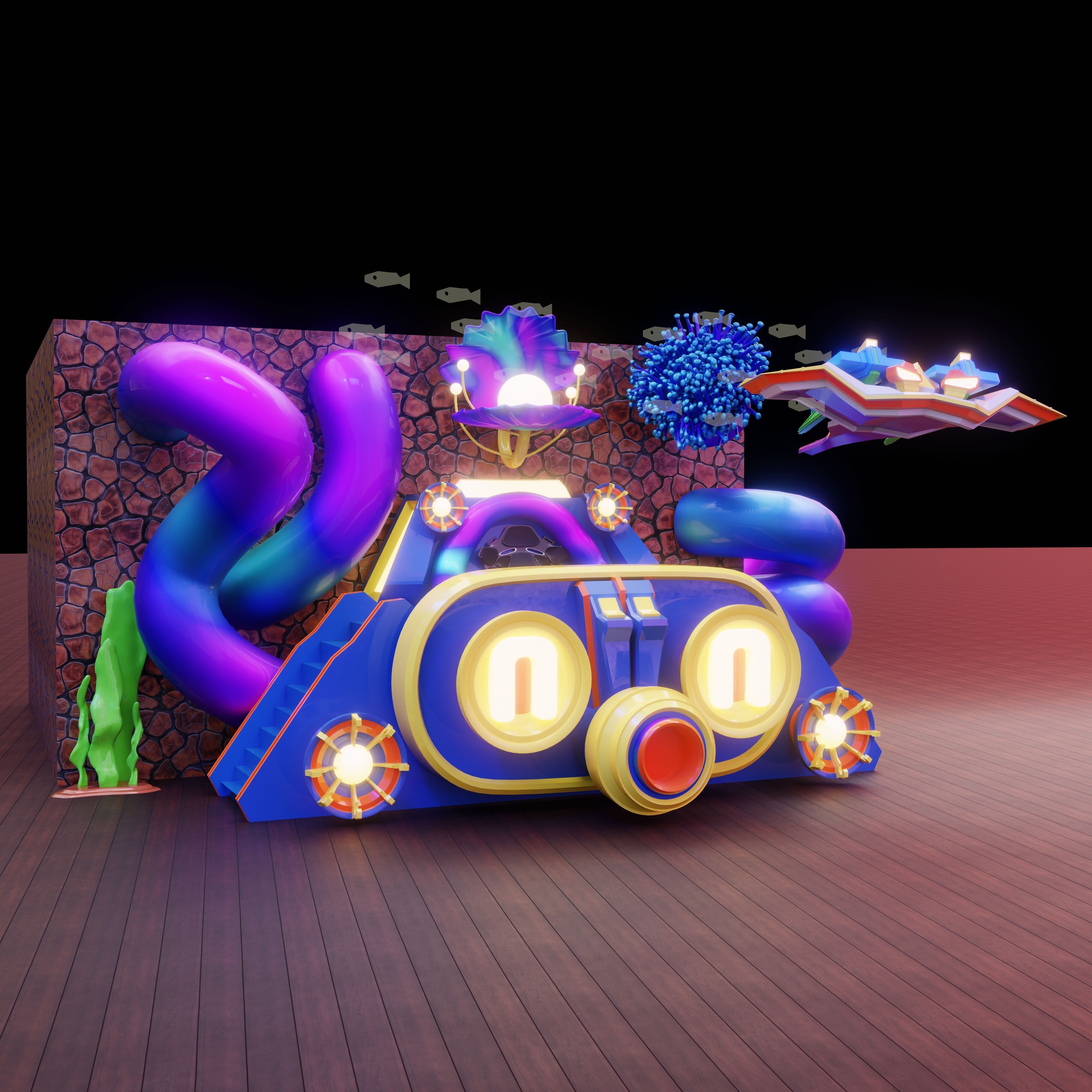 Octopus entertainment facilities 3D model_1