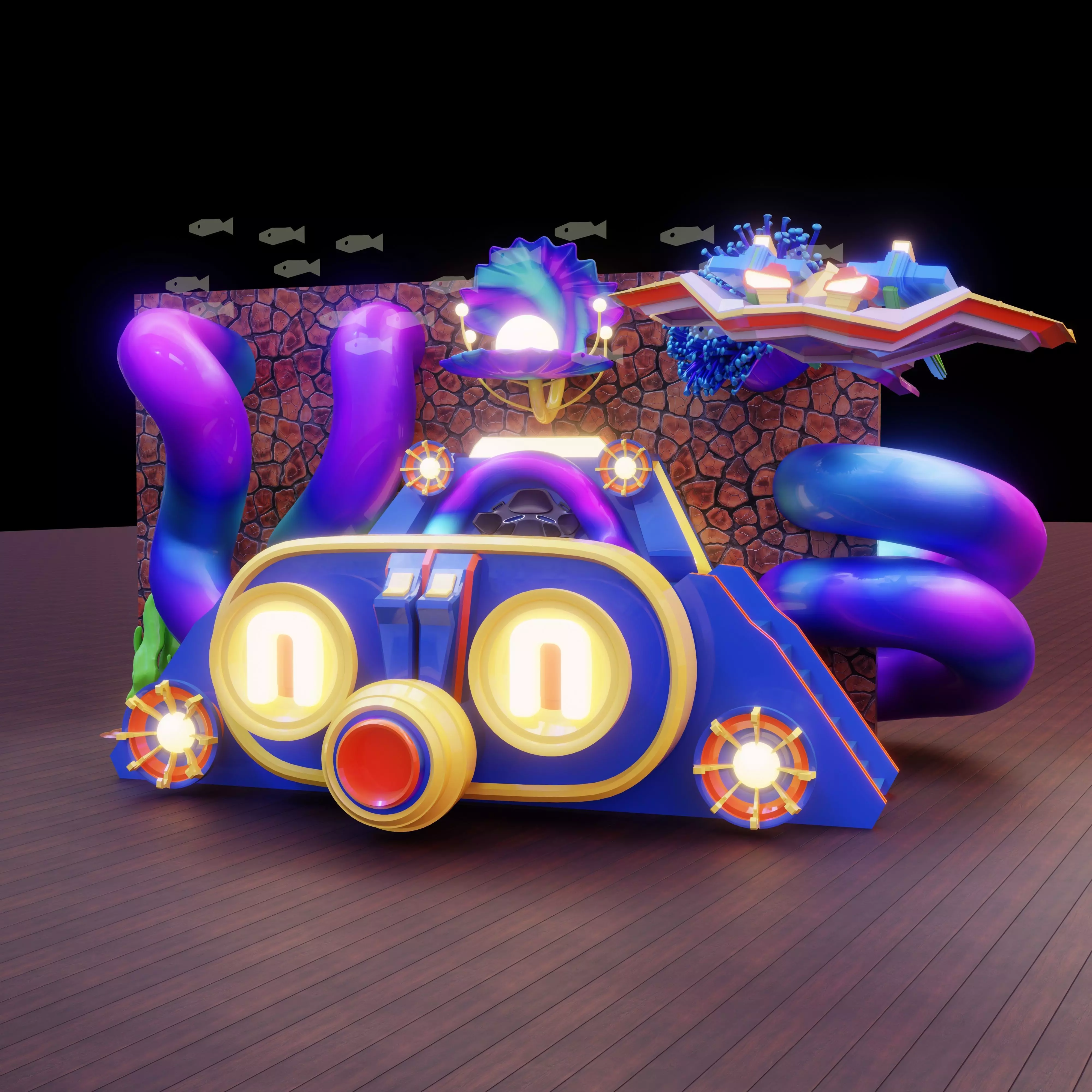 Octopus entertainment facilities 3D model_0