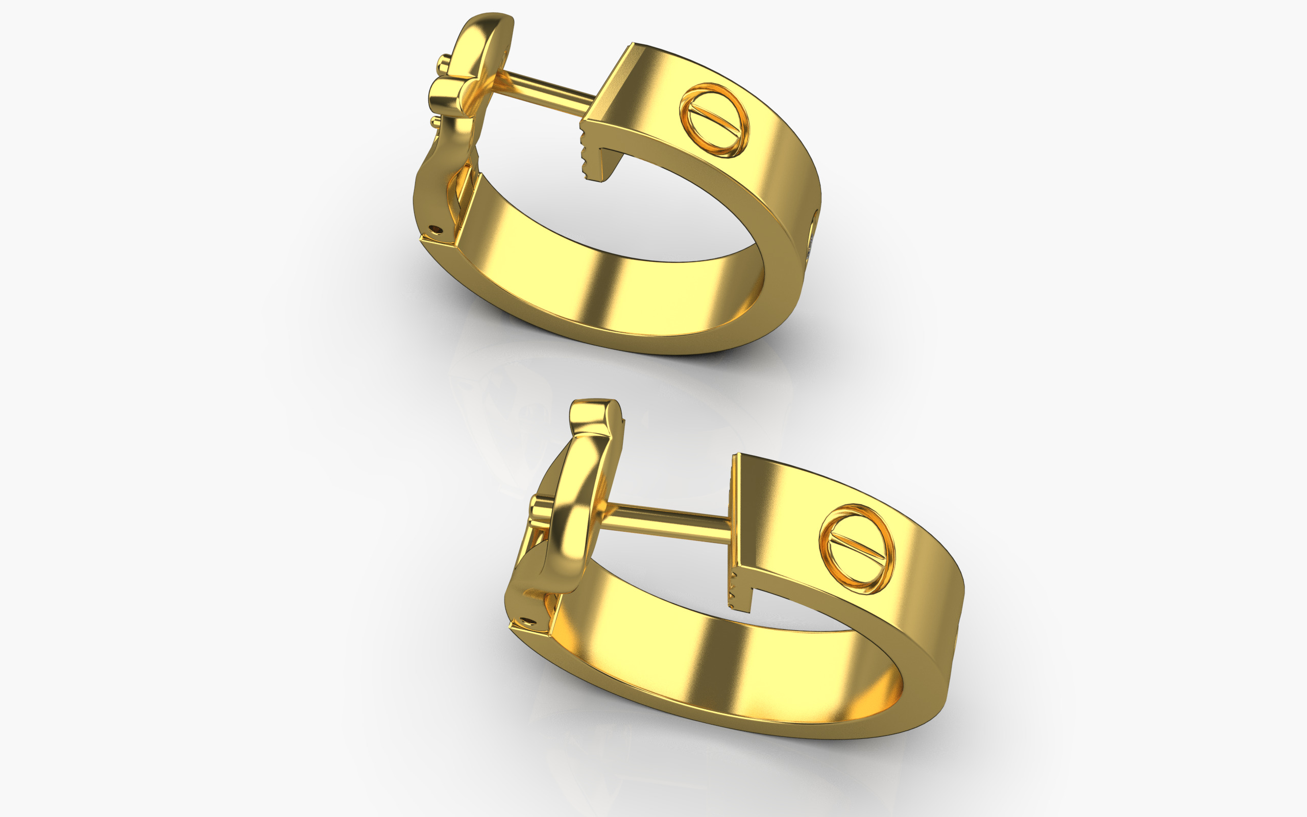 Cartier earrings 3D print model_1