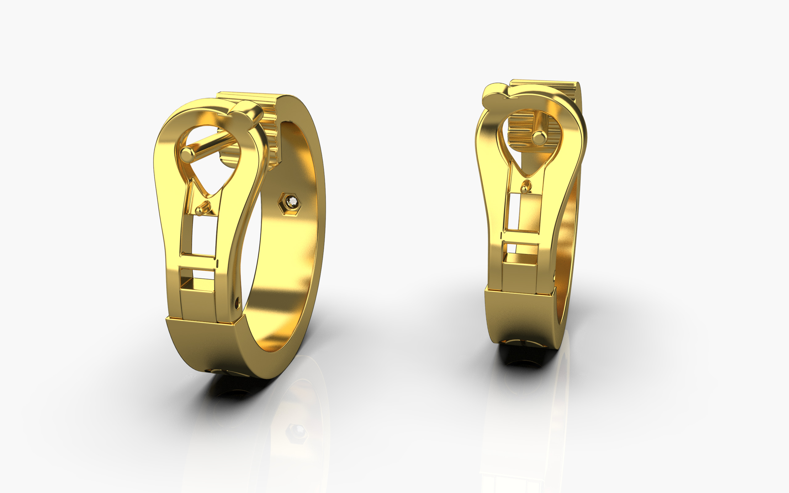 Cartier earrings 3D print model_4