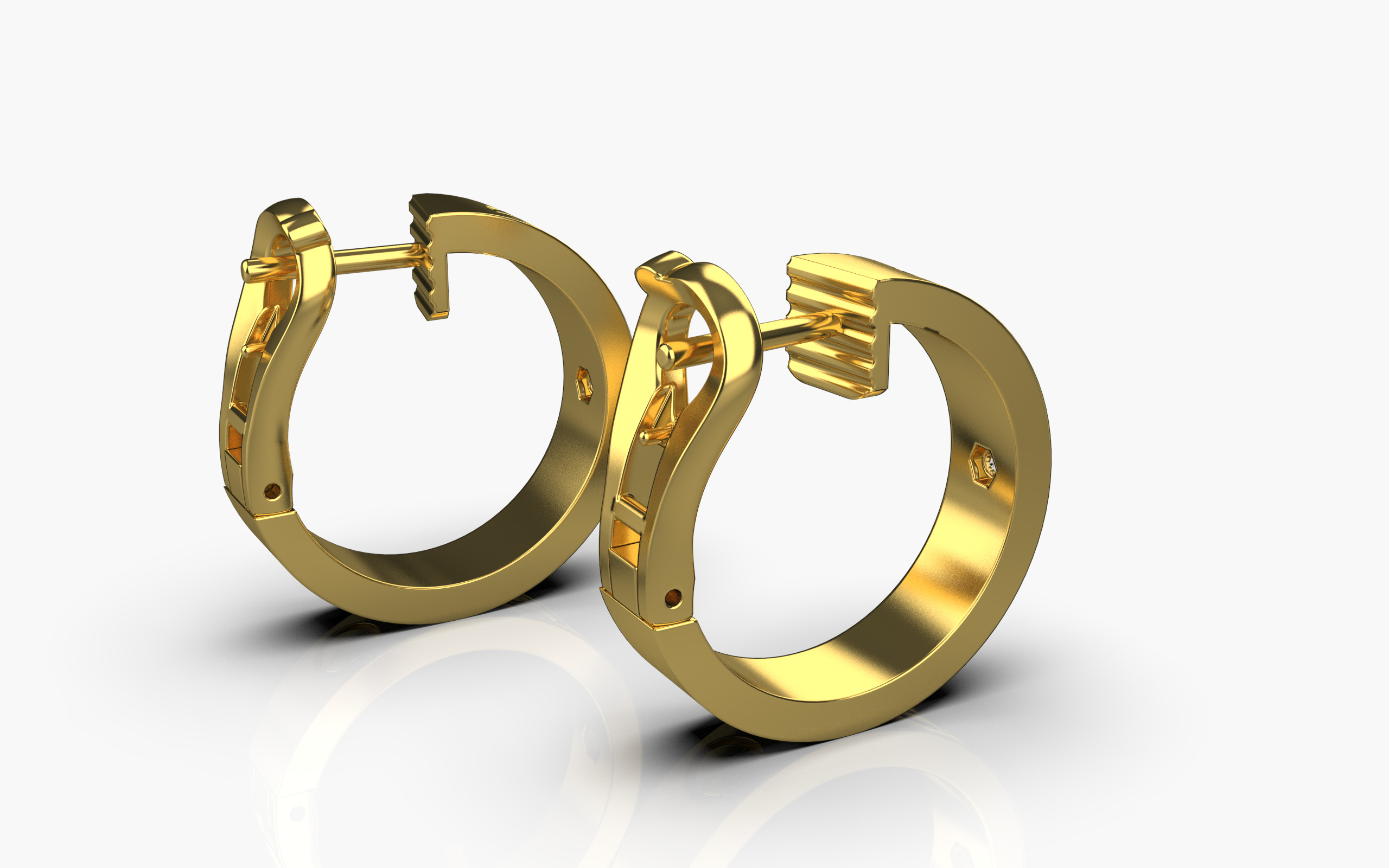 Cartier earrings 3D print model_3