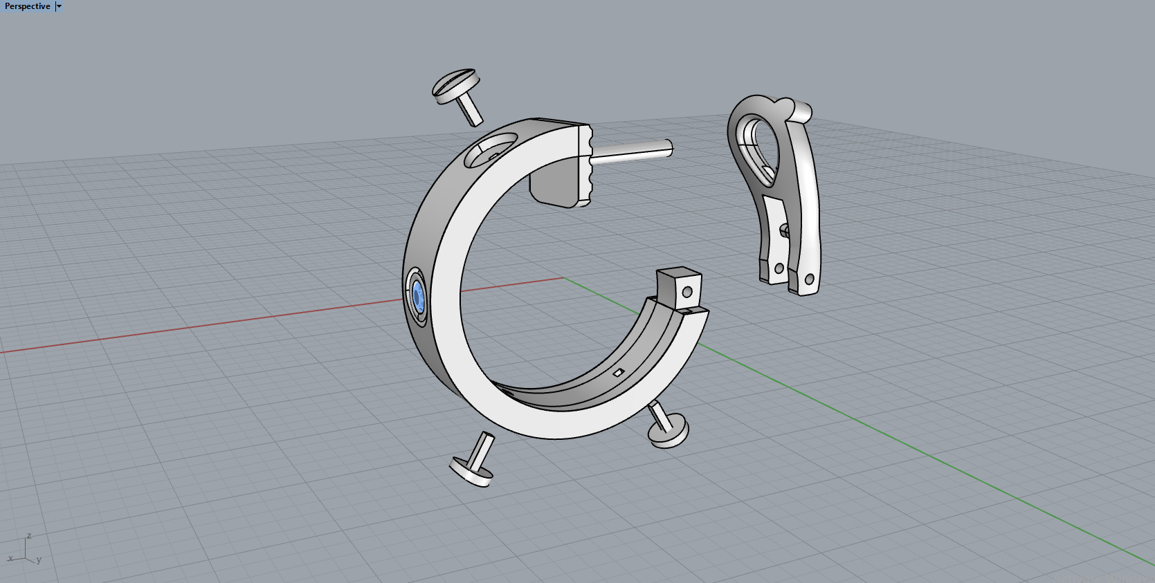 Cartier earrings 3D print model_9