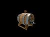 Modern Wooden Beer Keg Low-poly 3D model_1
