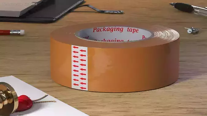 Scotch Tape Large Roll Brown 3D model