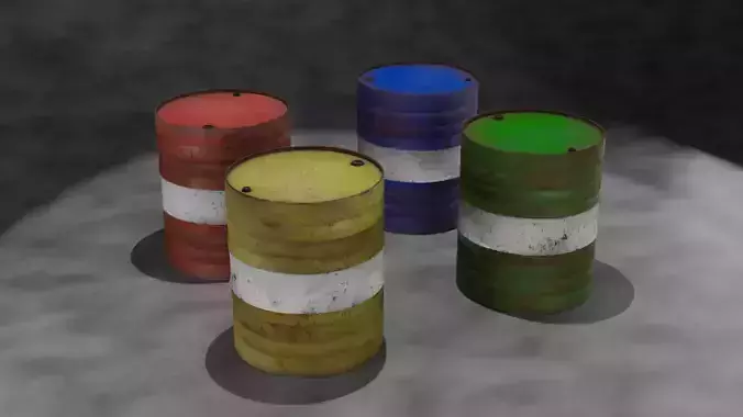 Set of worn barrels