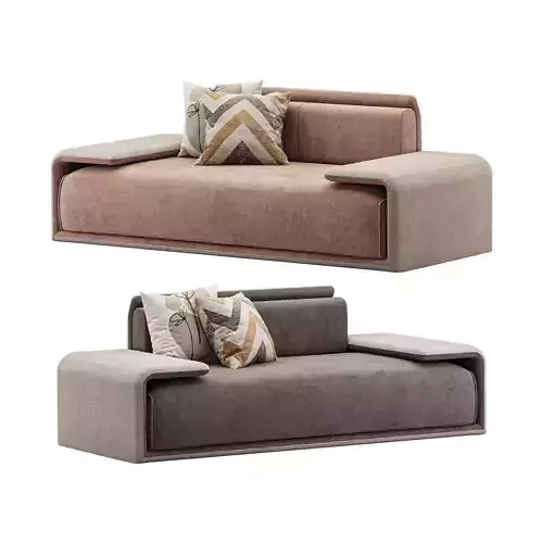 Modern Dark Grey Upholstered 3D model