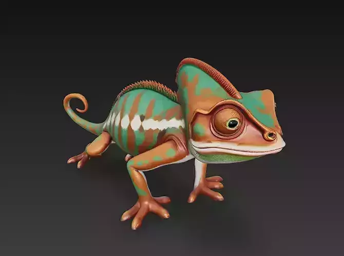 Chameleon Realistic 3D Model Basic - Low Poly Realistic