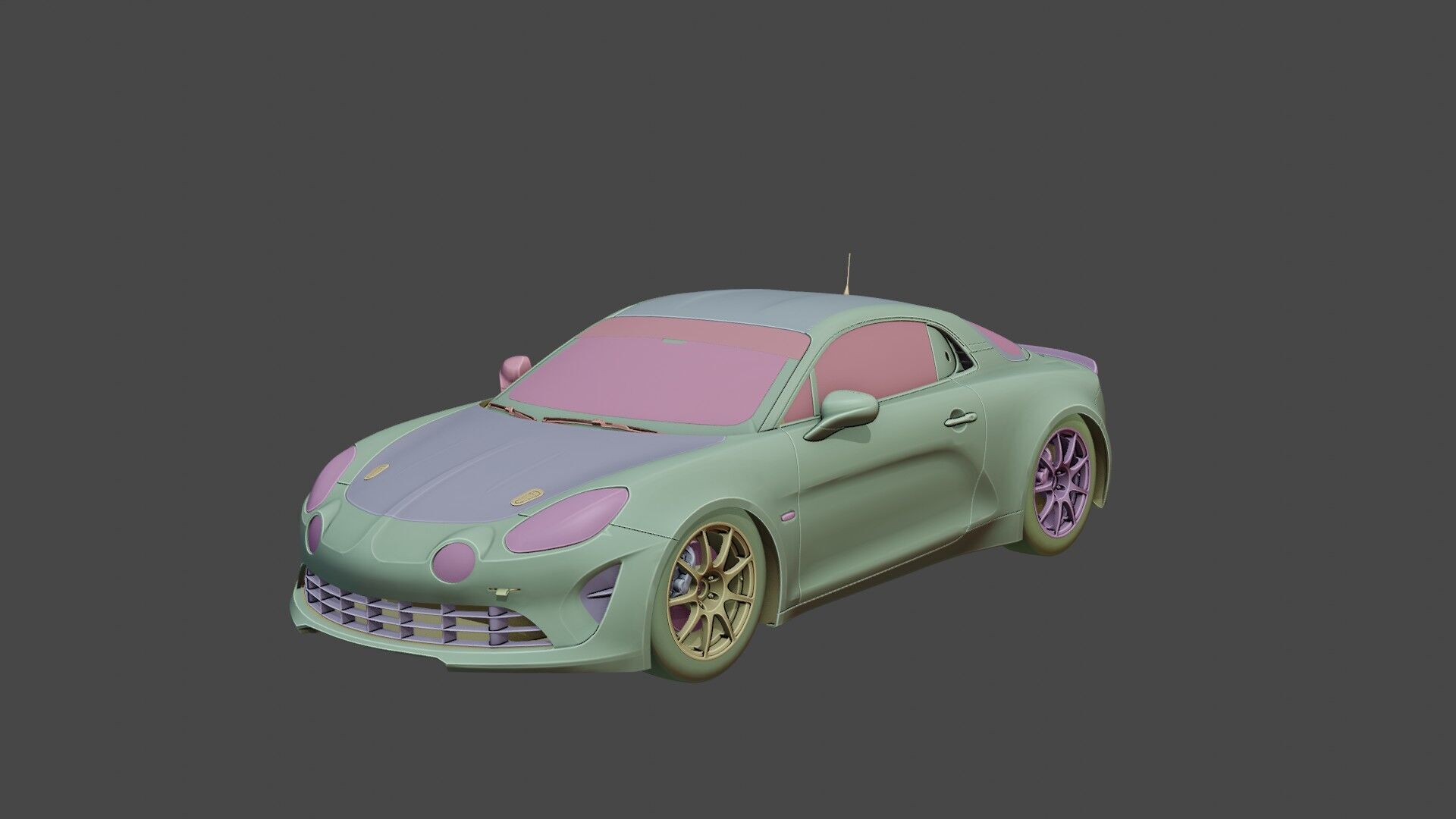 Alpine 110-GT SPOR CAR Low-poly 3D model_15