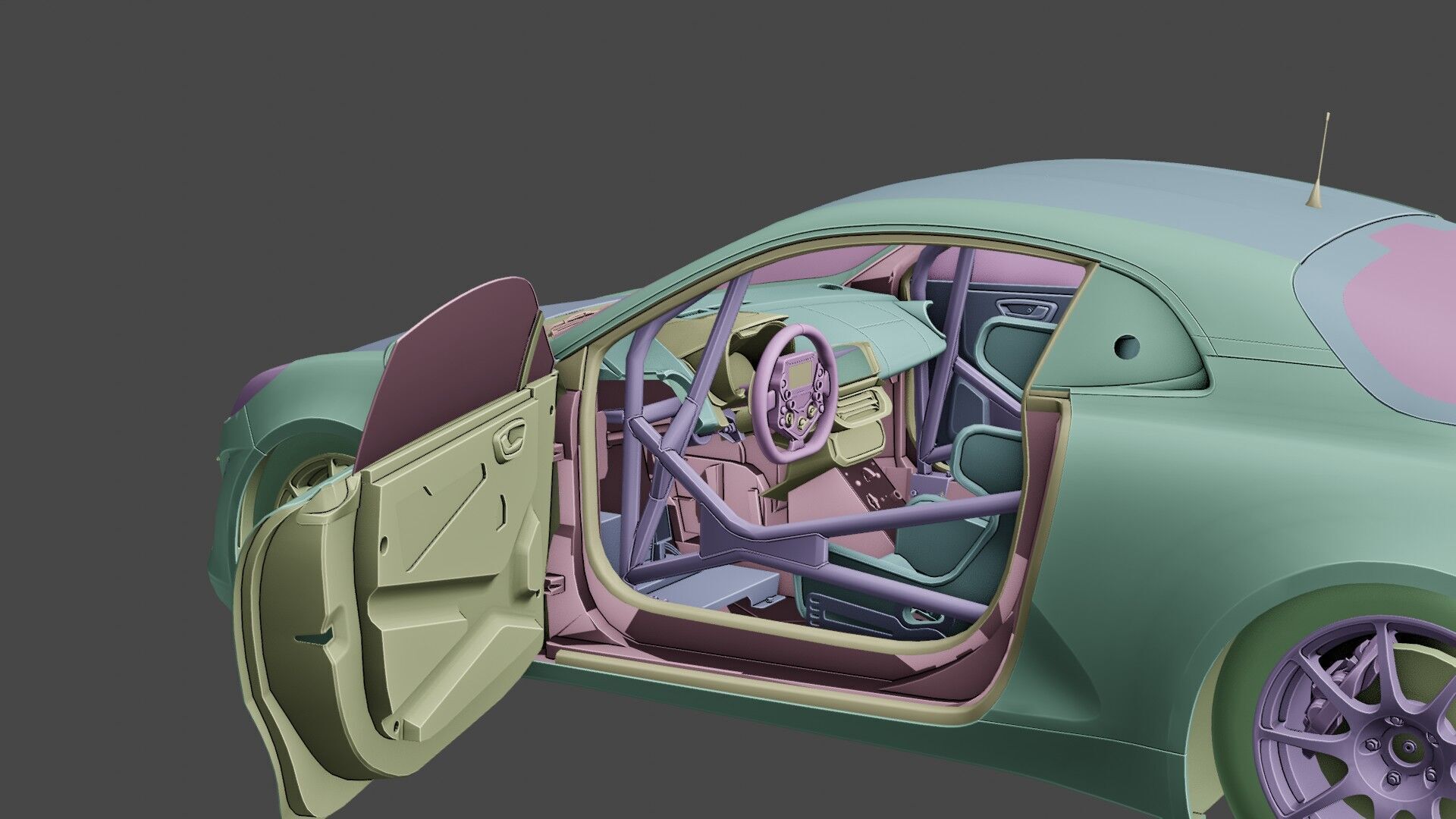 Alpine 110-GT SPOR CAR Low-poly 3D model_7