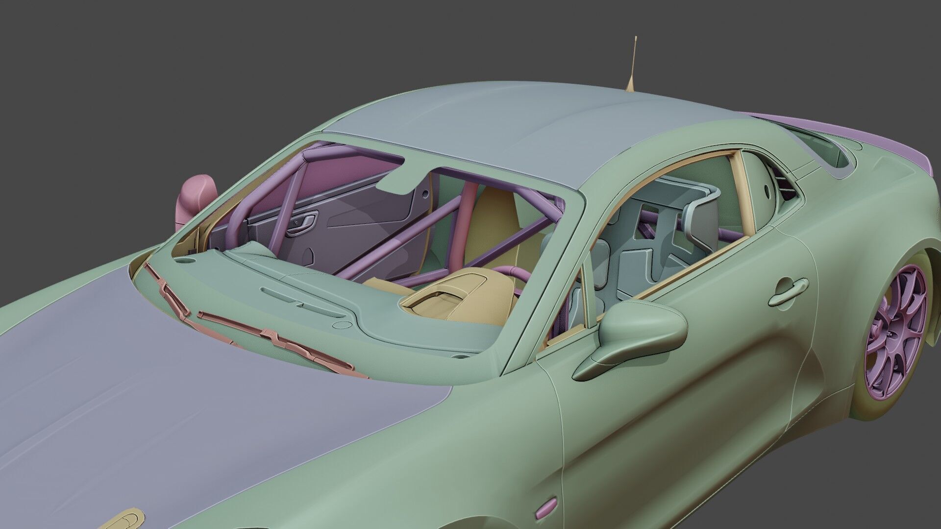 Alpine 110-GT SPOR CAR Low-poly 3D model_6