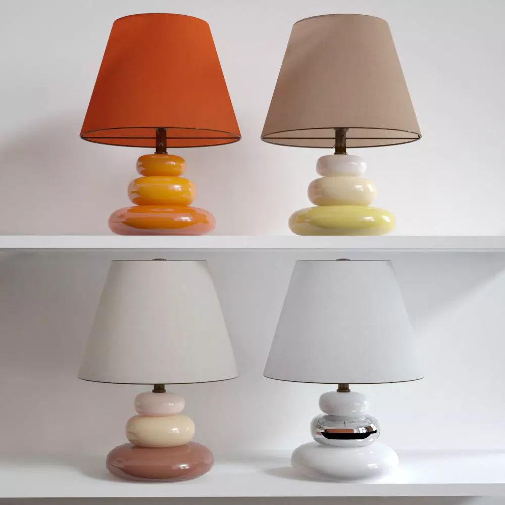 Table Lamp Pebbles Design 3D model_0