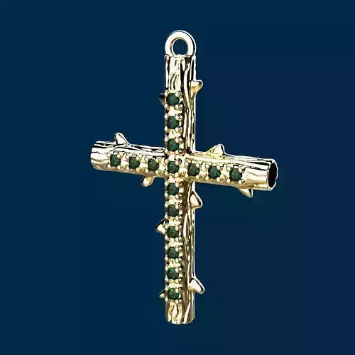 Pendant cross trunk - Dije cruz tronco 3D print model