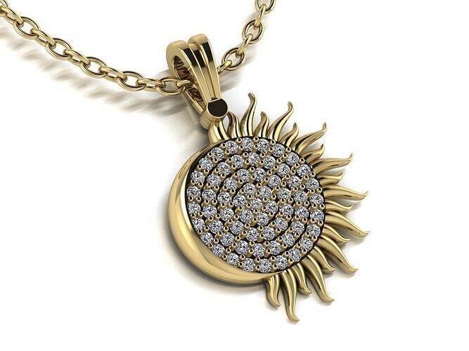 Sun Jewelry Pendant Gold 3D print model
