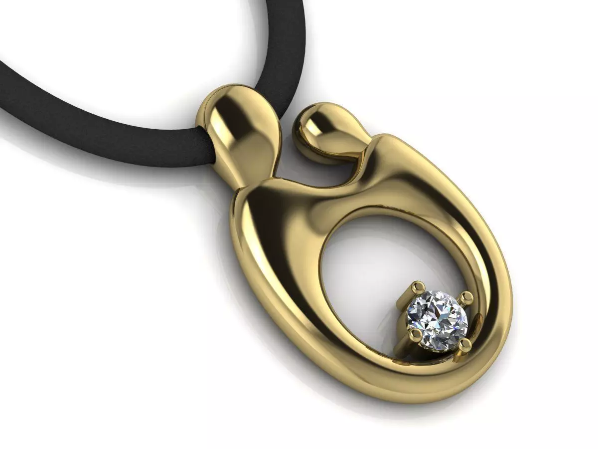 Mother Son Pendant 3D print model_0