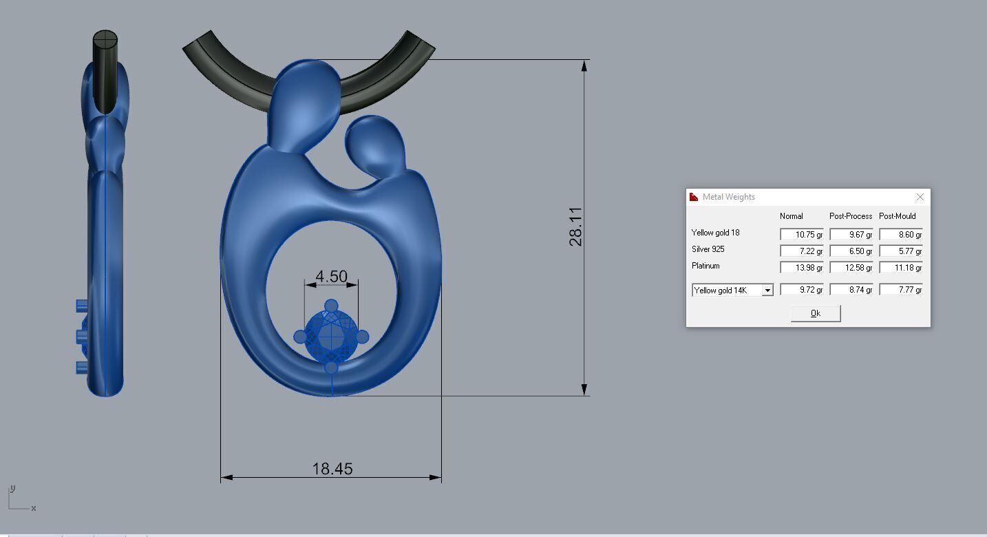 Mother Son Pendant 3D print model_8