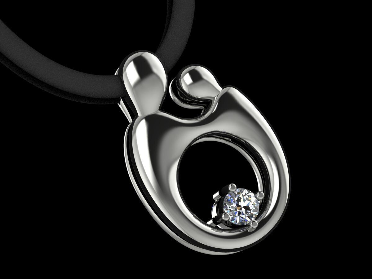 Mother Son Pendant 3D print model_3