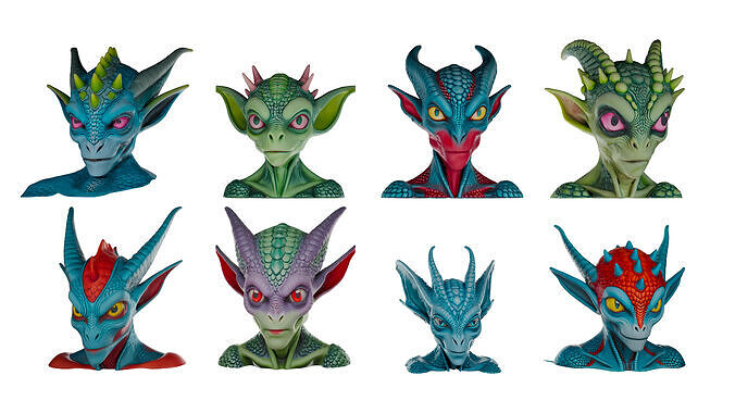 Menacing Female Alien Batch 1 Free 3D model