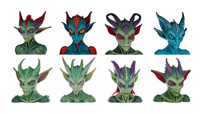 Menacing Female Alien Batch 2 Free 3D model