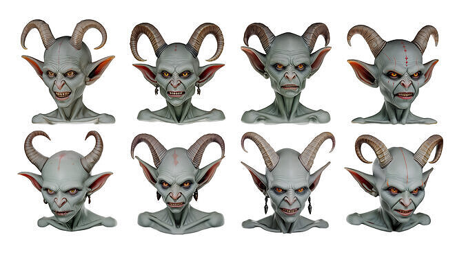 Scary Bald Female Goblin Batch 1 Free 3D model