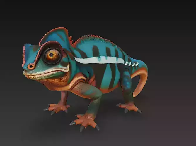 Chameleon Realistic 3D Model Basic - Low Poly Realistic Low-poly 3D model