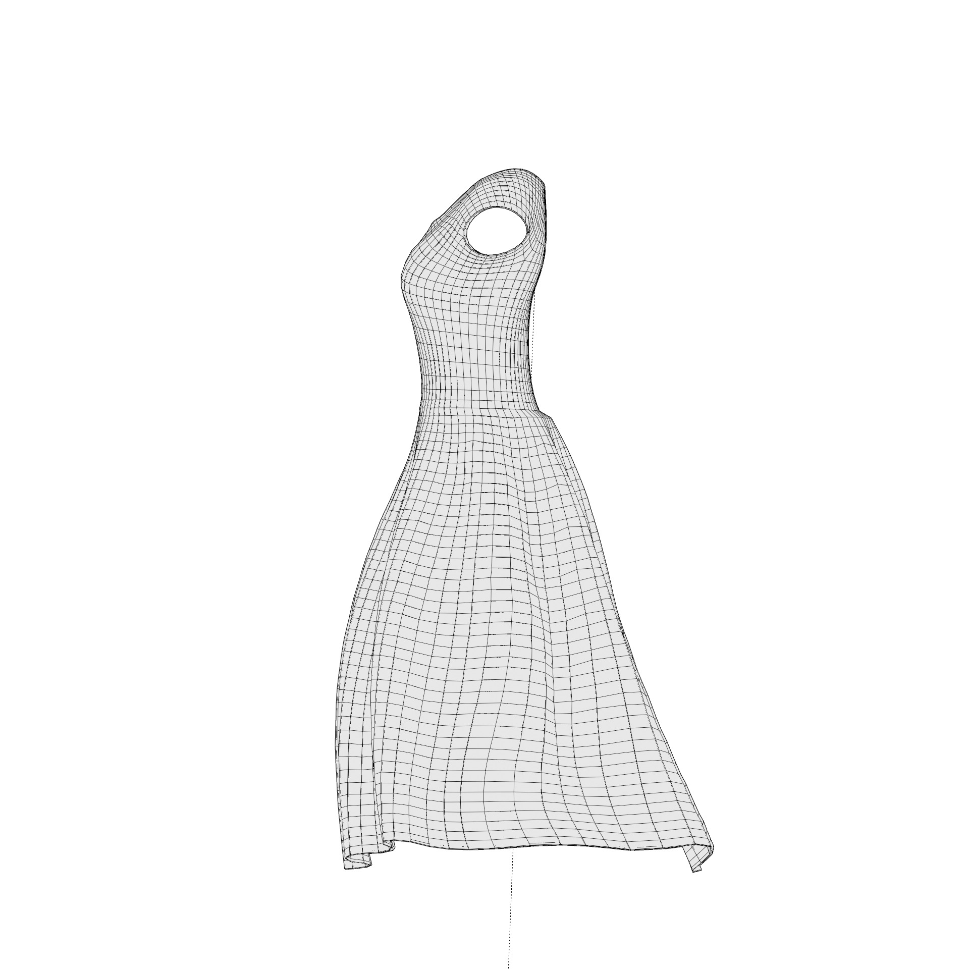 Low Poly Blue Vintage Dress Low-poly 3D model_8