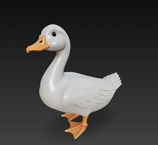 Duck Realistic 3D Model Basic - Low Poly Realistic Low-poly 3D model