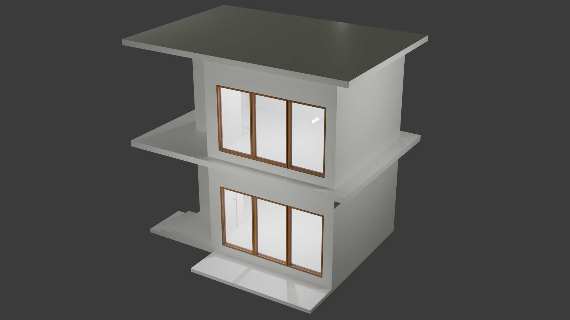Modern Minimalist Micro House 3D Model 3D model_2