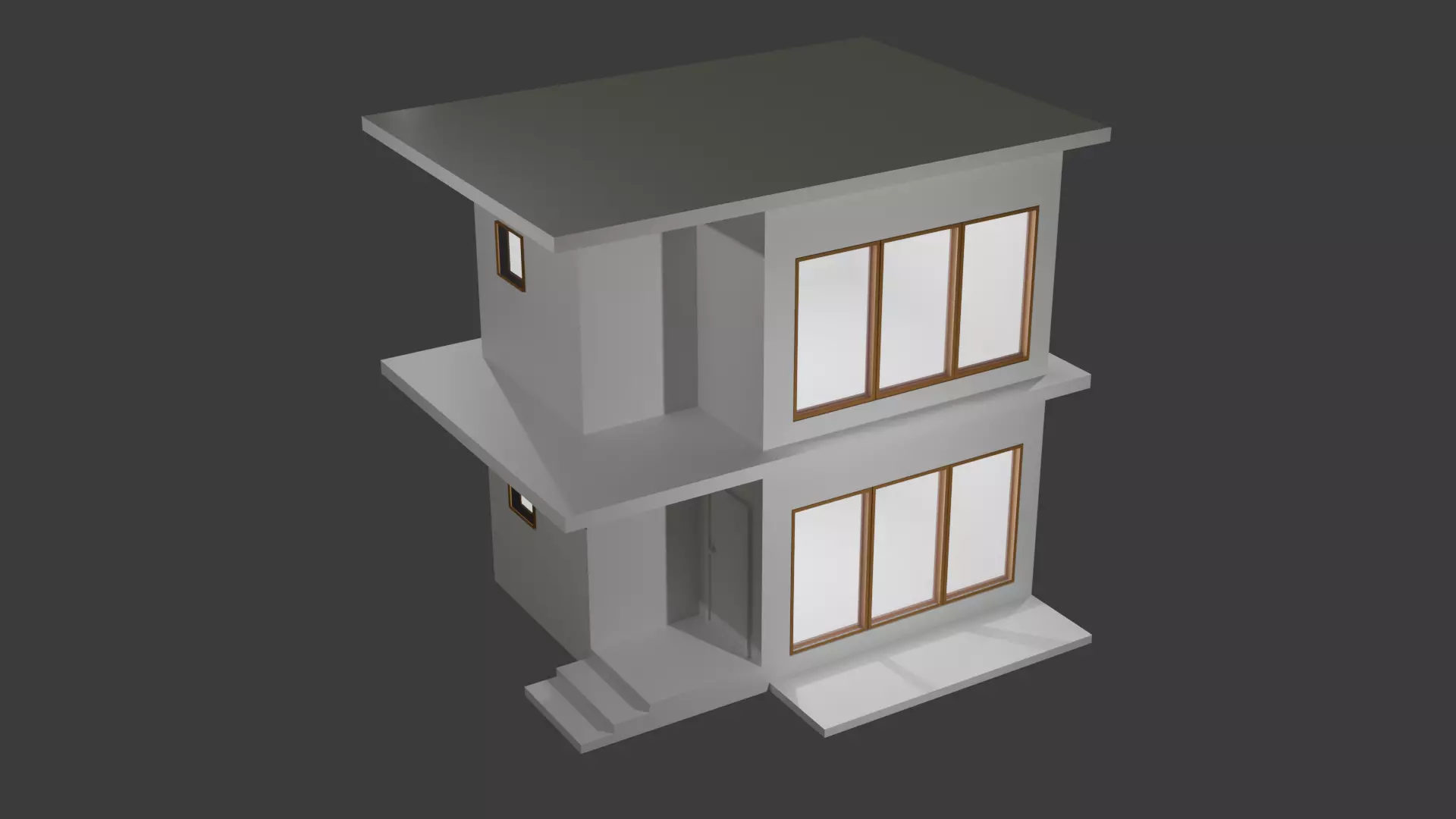 Modern Minimalist Micro House 3D Model 3D model_0