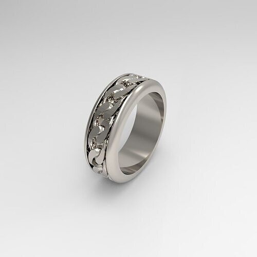 Simple Elegant Chain Ring STL Minimalist Jewelry Design 3D print model