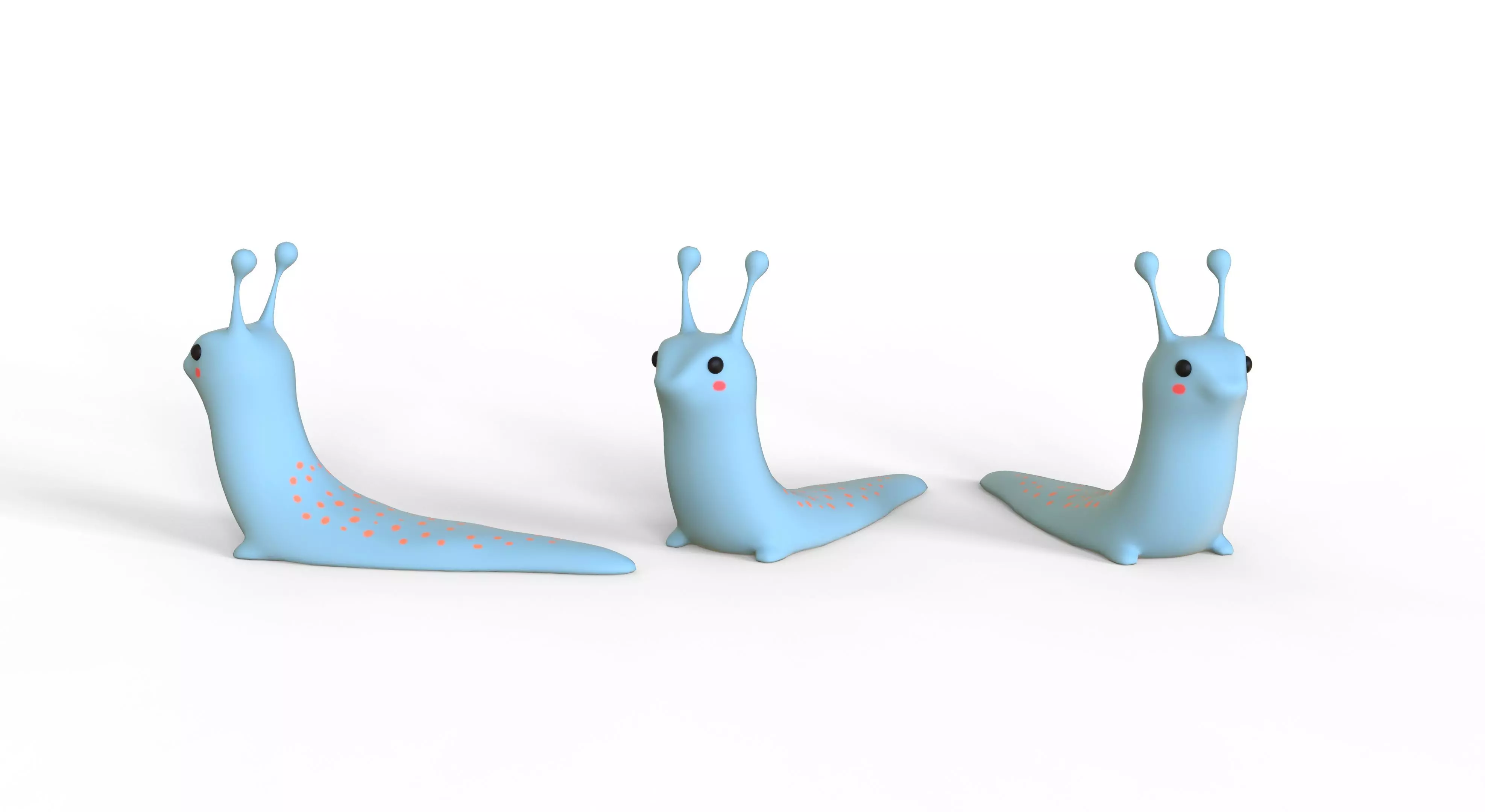 Cartoon Slug  Low-poly 3D model_0