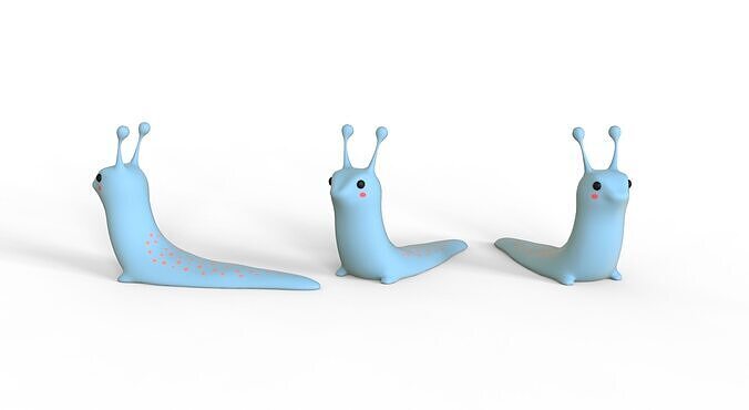 Cartoon Slug  Low-poly 3D model
