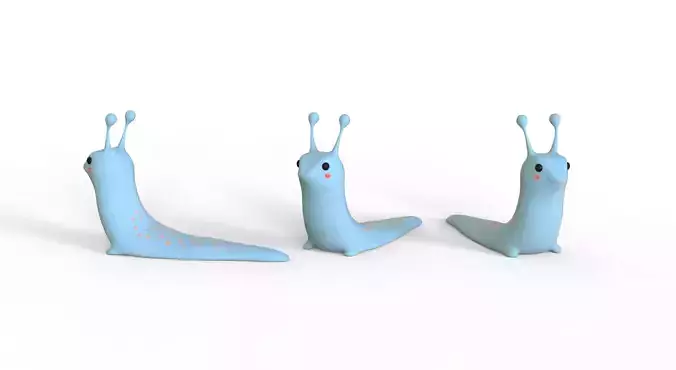 Cartoon Slug  Low-poly 3D model
