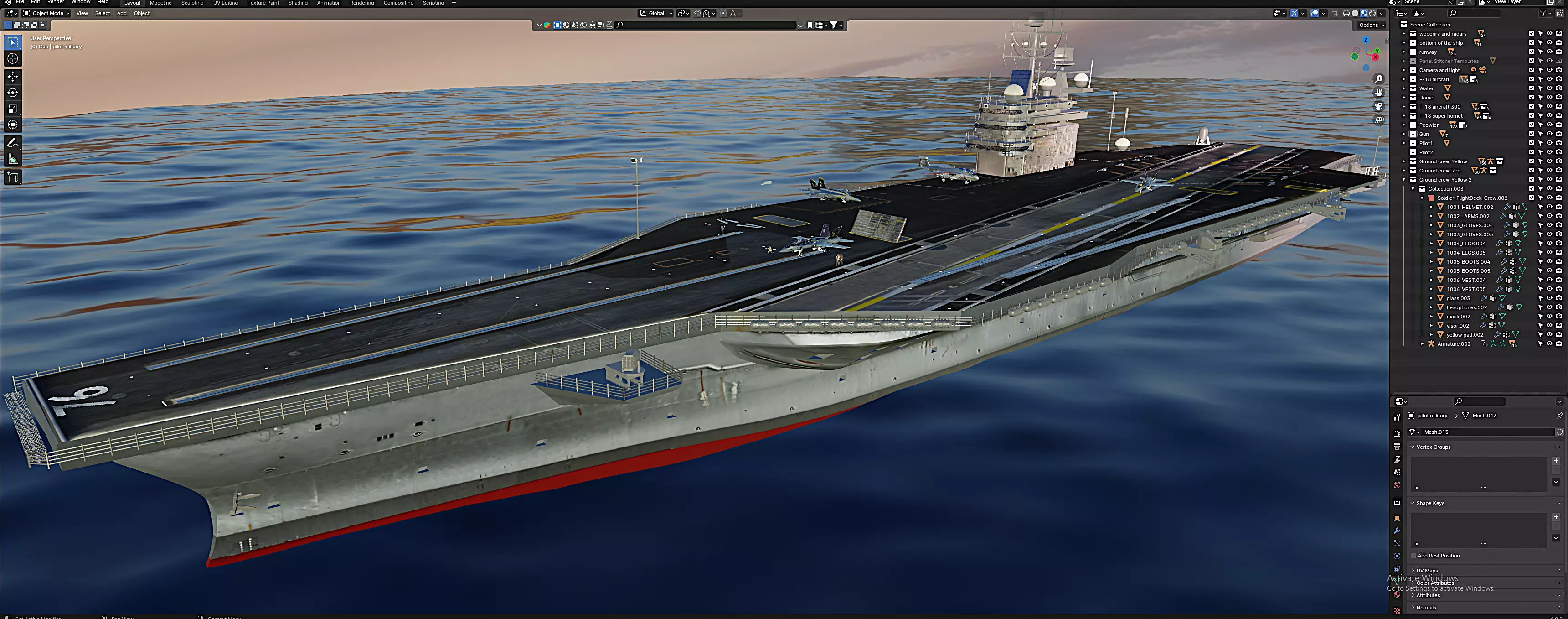 Aircraft carrier 76 Free 3D model