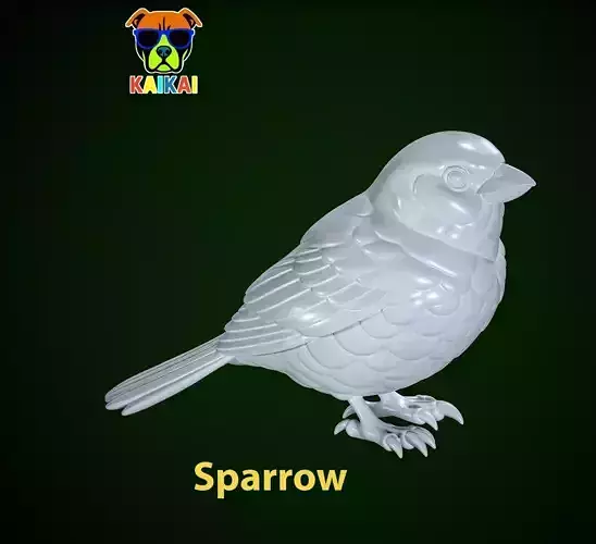 Sparrow statue - bird model - 3D print