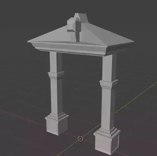 Fantasy Gate  Low Poly Game Asset