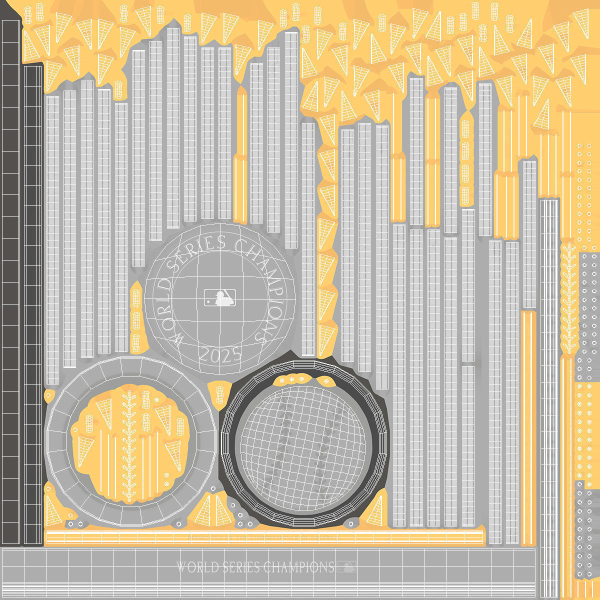 Baseball Modern Adjustable Desk with Laptop and Trophy 3D model_28