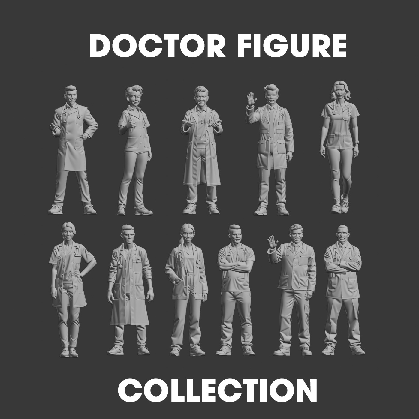 100 Plus Human Megapack diorama figure 3D print model_4