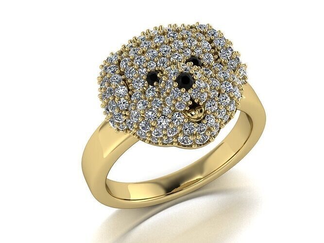 Jewelry Dog Ring Gold 3D print model
