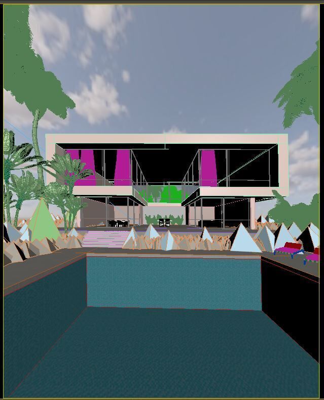 Villa Pool 3D model_2