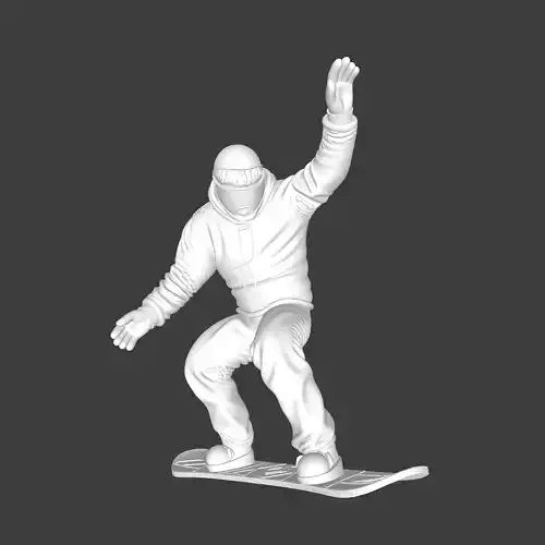 snowboarder and base 3D print model