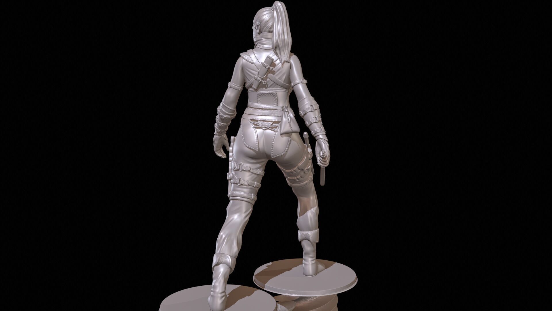 Armed Female Warrior High Poly for 3D Print 3D print model_5